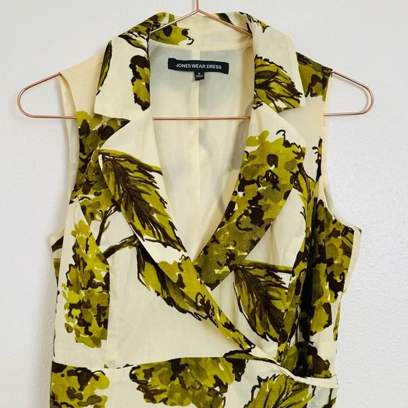 Jones Wear Floral Printed Midi Dress Fit and Flare Wrap Pleated - Picture 9 of 13